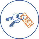 Keys and money icon for HST rental rebate